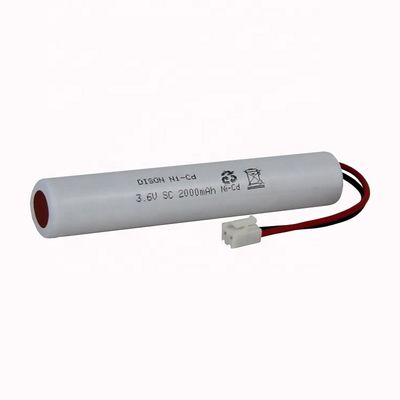 High Temperature NiCd SC 2000mah3.6V Rechargeable Battery Pack For Emergency Lighting And Power Tools