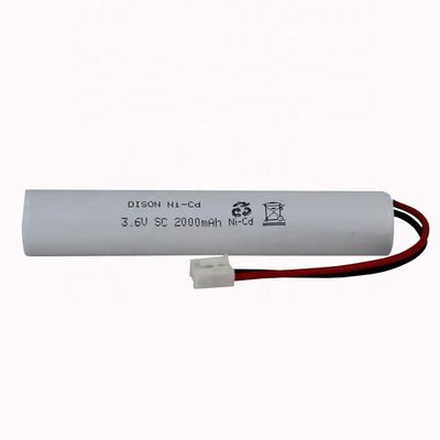 High Temperature NiCd SC 2000mah3.6V Rechargeable Battery Pack For Emergency Lighting And Power Tools