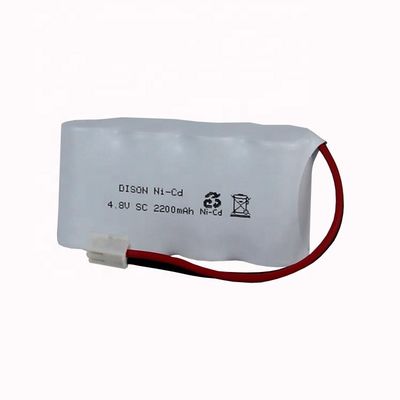 500 Cycle Life NiCd 4.8V SC 2200mAh Rechargeable Battery Pack For Emergency Lighting