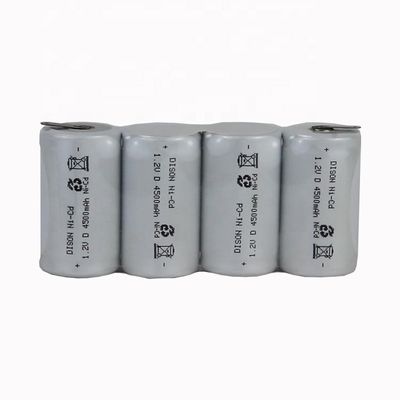 High Capacity 4.8V 4500mAh D Rechargeable NiCd High Temperature Battery Pack For Emergency Lighting