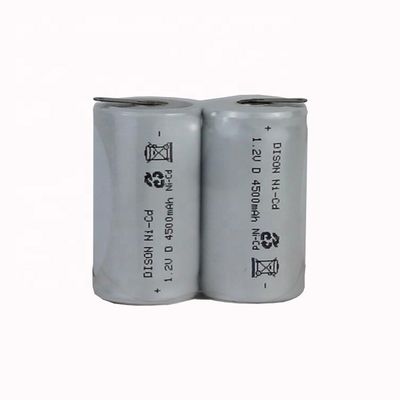 High Temperature NiCd D 2.4v 4.5Ah Rechargeable NiCd Battery Pack 500 Cycles Emergency LED Driver