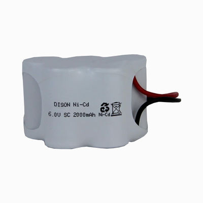 SC 6V 2200mah Rechargeable Nicd Battery High Temperature For Emergency Lighting