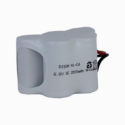 SC 6V 2200mah Rechargeable Nicd Battery High Temperature For Emergency Lighting